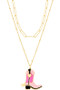 Cowgirl Boot Pendant Layered Necklace