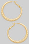 Textured Lever Back Hoop Earrings - #GE10672