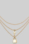 Lock And Key Charms Layered Necklace