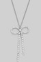 Cz Pave Dangling Bow Pendant Necklace
