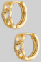 Mini Brass Chain Link Huggies With Cz
