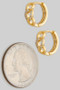 Mini Brass Chain Link Huggies With Cz