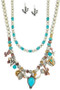 Western Charms Metal Beaded Necklace Set - #TNE1295-G40
