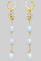 Cz Flower And Tiered Pearl Huggies