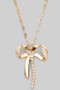 Cz Pave Bow Pendant Necklace - #IN22301