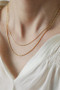18K Gold Dipped Layered Chain Necklace - #KN22951
