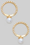 Round Cz Post Earrings With Pearl