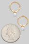 Round Cz Post Earrings With Pearl