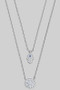 Layered Hamsa Disc Cz Pendant Necklace
