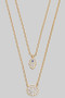 Layered Hamsa Disc Cz Pendant Necklace