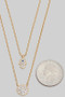 Layered Hamsa Disc Cz Pendant Necklace