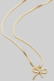 Brass Snake Chain Bow Pendant Necklace