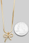 Brass Snake Chain Bow Pendant Necklace