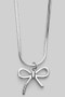 Brass Snake Chain Bow Pendant Necklace