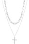 Two Piece Chain Cross Pendant Necklace