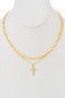 Two Piece Chain Cross Pendant Necklace