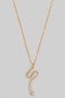 14K Gold Plated Cz Snake Pendant Necklace