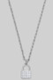 Gold Dipped Cz Pave Lock Pendant Necklace