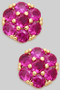 Cz Cluster Stone Stud Earrings