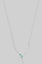 Double Cz Pave Snaked Pendant Necklace