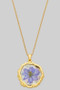 Lovely Purple Pressed Flower Pendant Necklace