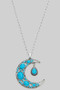Western Theme Crescent Pendant Necklace