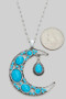 Western Theme Crescent Pendant Necklace