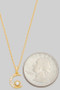 Brass Chain Necklace With Cz Pave Moon And Star