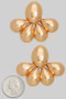 Metal Puffy Teardrop Fan Shape Earrings 