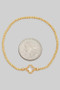 Gold Dipped Clover Charm Ball Stretch Bracelet