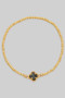 Gold Dipped Clover Charm Ball Stretch Bracelet