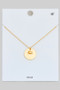 Brass Metal Coin And Maple Pendant Necklace