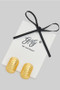 18K Gold Dipped Rib Curved Earrings