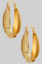 18K Gold Dipped Texture Layered Hoop Earrings