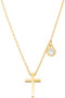 Gold Dipped Cross Pendant Necklace - #74914N