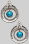 Western Turquoise Stone Round Earrings