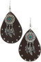 Leather Teardrop Dream Catcher Earrings