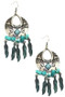 Patina Feather Tassel Earrings