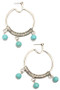Turquoise Bead Hoop Earrings