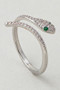 Brass Snake Twist Ring With Cz Pave