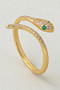 Brass Snake Twist Ring With Cz Pave