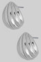 Ridged Brass Scoop Earrings