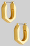 Gold Dipped Hexagon Hoop Earrings
