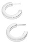Brass, Gold Dipped  Flat Open Hoop Earrings.