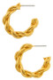 Gold Dipped Open Twist Hoop Earrings.
