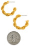 Gold Dipped Open Twist Hoop Earrings.