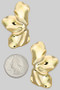 Brass Flower Leaf Post Earrings