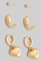 Gold Dipped Three Pair Hoop Earring Set - #SB-19933