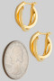 Gold Dipped Linked Hoop Pin Catch Earrings