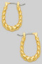 Gold Dipped Twisted Pin Catch Hoop Earrings